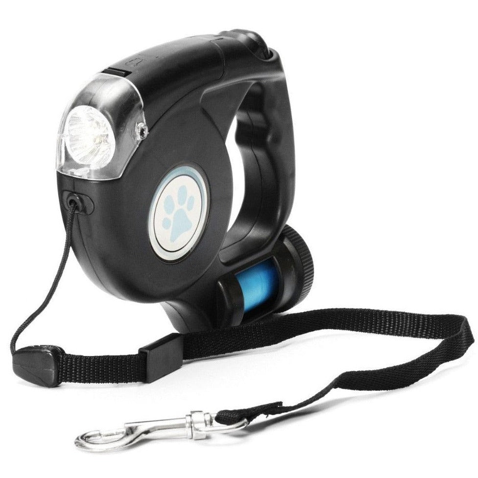 3 in 1 Retractable Dog Leash with Flashlight